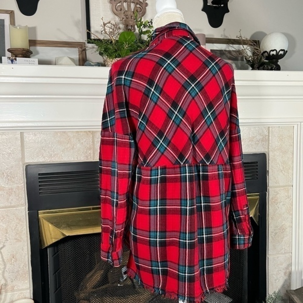 Umgee Cozy Button Down Plaid Flannel - image 4